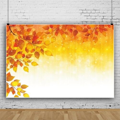 Laeacco Autumn Gold Fallen Leaves Branches Light Bokeh Backdrops Pet Toy Children Photography Background Photocall Photo Studio