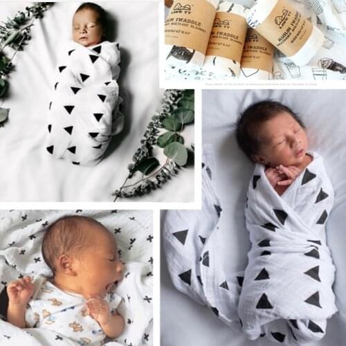 Summer Baby Muslin Infant Geometry Muslin Babies Swaddle Blanket Newborn Baby Bath Towel Swaddle Blankets Baby Blanket 110*110cm