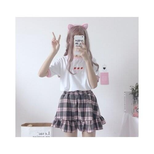 Japanese Preppy Style Harajuku Girl Kawaii Black Skirts Streetwear Fashion Sweet Cute Punk High Waist Mini Skirt Autumn New