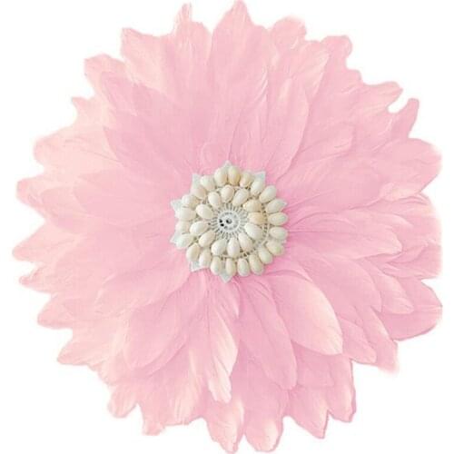 Soft Feather Conch Artificial Flower Wall-Mounted Wedding Decoration Stage Party Home Decoration