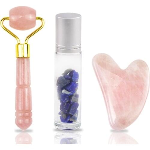 Natural jade facial massage roller essential oil scraping board set thin body skin relaxing beauty care face thin tool