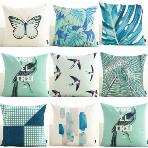 Flowers and Trees Pillow Case Throw Pillowcase Cotton Linen Printed Pillow Covers For Office Home Textile