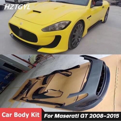 Unpainted FRP Or Half Carbon Fiber Front Bumper Rear Spoiler Side Skirts Fenders Car Body Kit For Maserati GT Tuning 2008-2015