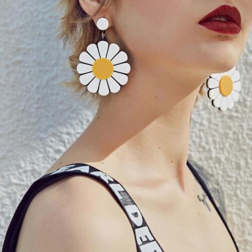 New Fashion Daisy Fruit Dangle Earrings For Women Girls Statement Earrings Watermelon Lemon Ear Drops Summer Party Jewelry