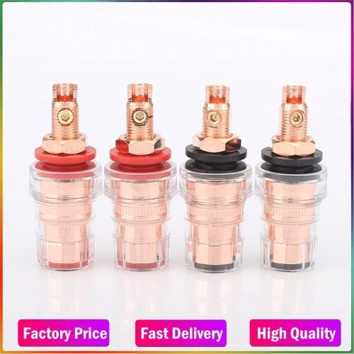 New 4pcs Audiocrast B001 HI-END pure copper binding post amplifier speaker audio connector terminal