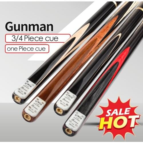 O'Min Gunman 3/4 Split One piece Ash Shaft Snooker Cue 9.5/10mm Tip Professional Billard Stick Kit with Excellent Box Extension