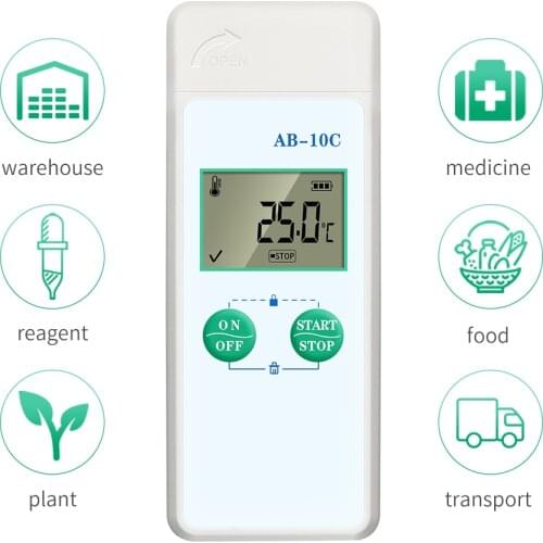 Mini USB Temperature Data Logger 48000 Record Capacity AB-10C IP65 Waterproof Reusable Digital Temperature Recorder