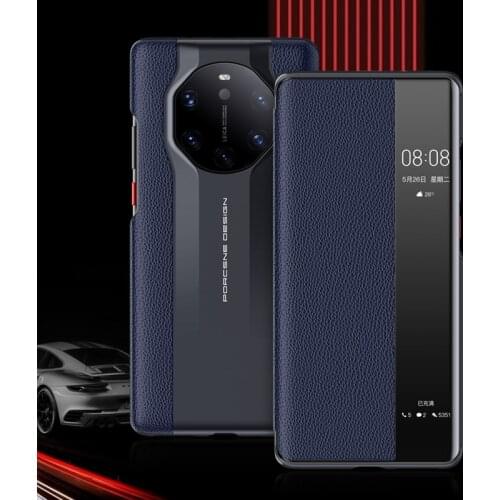 Luxury Business Genuine Leather Auto Sleep Flip Fundas for Huawei Mate40RS Mate40 Mate 40 RS 40RS 6.76 Case Coque Cover Shell