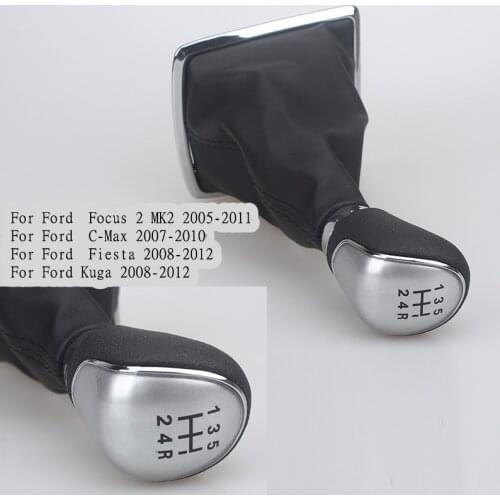5 Speed Gear Shift Knob For Ford C-Max Kuga Fiesta For Ford Focus 2 2005-2011 Gaiter Leather Boot Gear Head Stick Car Accessorie