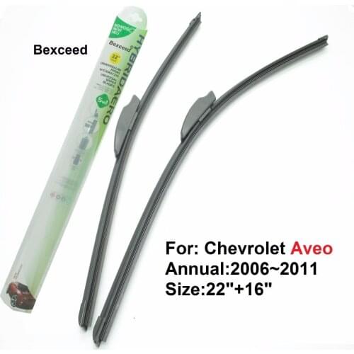 Bexceed of Car windshield flat wiper blade for Chevrolet Aveo. 1 Pair(22"+16') 2006~2011