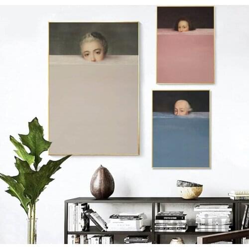 Nordic Abstract Handdraw Character Colorful Canvas Painting Vintage Poster Print Decor Wall Art Pictures For Living Room Bedroom