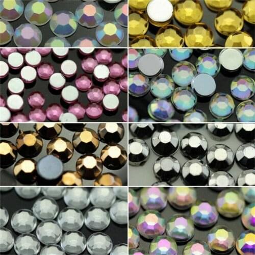 Loose 1.5MM 50000PCS DIY Bling Colors Round Acrylic Rhinestones Flatback Acrylic Stone no Glue for Hand Craft Arts Decoration