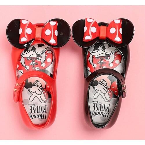 Disney Princess shoes 1-6 year old female baby cartoon Mickey Mouse spring and summer outdoor jelly dance shoes bow
