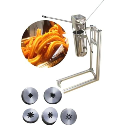 Free Shipping Commercial 5L 700ML Vertical Manual Churrera Churros Machine Wht 5 moulds