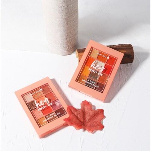 Net Celebrity Vibrato with The Same 12-color Orange Starlight Eyeshadow Tray Girl Student Cheap Beginner