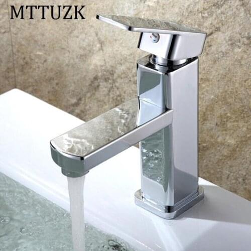 Vidric brass chrome plated bathroom faucet Square basin faucet single handle hot&cold tap deck mounted torneira