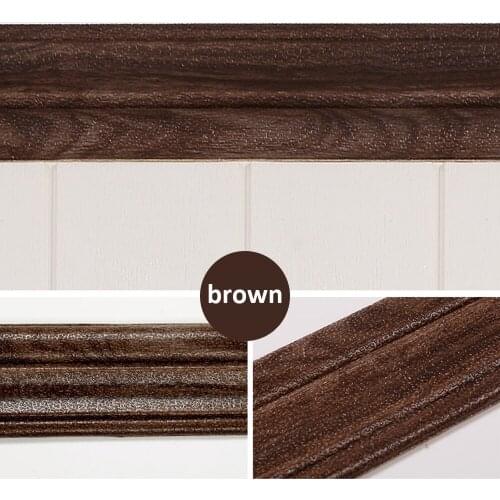 Waterproof 3D Foam Baseboard Self Adhesive Wall Stickers Vintage Living Room Wall Waist Line Borders Wallpaper Home Decor