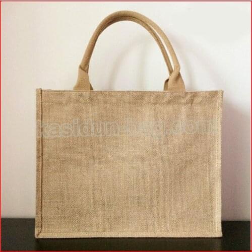 100pcs/lot size 40XH30XD10cm custom jute bag with logo