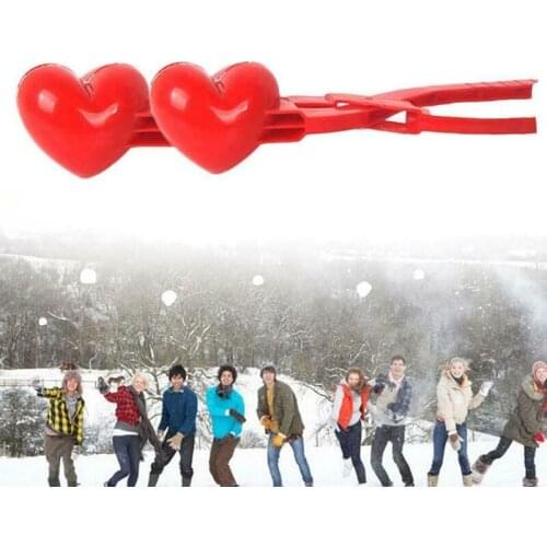 3 Size Red Heart Snowball Maker In Winter Mold Plastic Sand Ball Tool Model Maker Magical Clip Toy For Childrens Toy And Gift