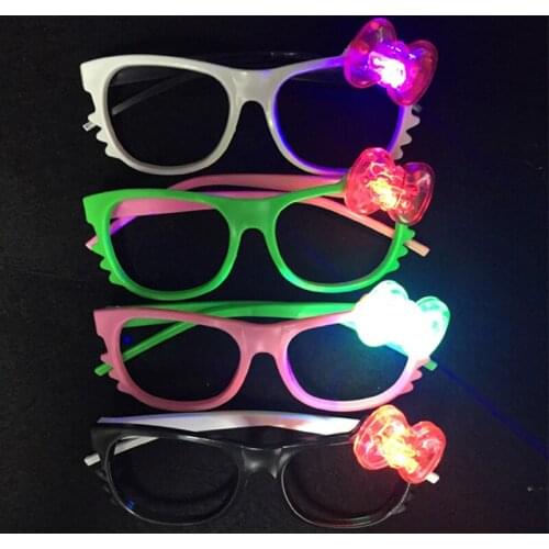 48pcs/lot Christmas Party decoration Bar supplies Led flashing glasses glow light glasses cute cartoon plastic glasses kids toy