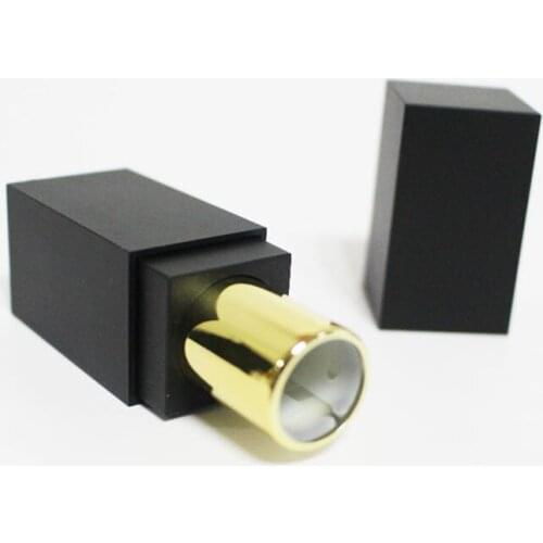 50pcs/lot empty plastic tube for lip stick 12.1 matte black color cosmetic packing empty lipstick tube