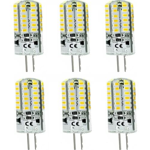6Pcs G4 LED Light Corn Bulb 3014 SMD White/ Warm White Silicone Crystal Lamp 2W 3W DC AC 12V 220V LED G4 Light Chandelier Light