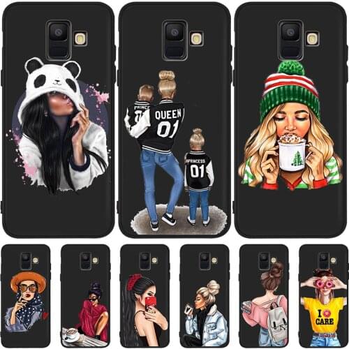 Girl woman fashion coffee For Samsung Galaxy A9 A8 A7 A6 A5 A3 J3 J4 J5 J6 J8 Plus 2017 2018 M30 A40S A10 A20E Case Cover coque
