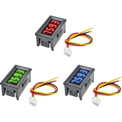 DC 0-100V 0.56 inch Voltage Meter Voltmeter Gauge 3 Wire LED Display Digital Voltmeter Meter Mini Detector Monitor Panel
