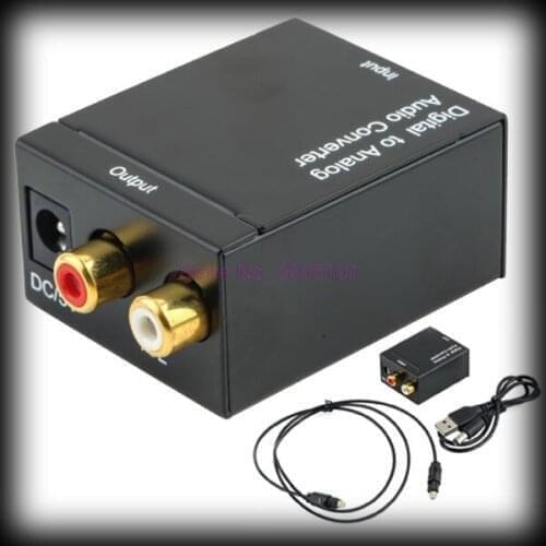 By dhl or ems 100pcs Digital Adaptador Optic Coaxial RCA Toslink Signal to Analog Audio Converter Adapter Cable