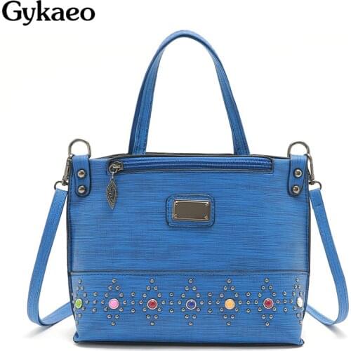 Designer Handbags High Quality Small Rivet Tote Bag Ladies PU Leather Street Fashion Diamonds Messenger Shoulder Bags Sac A Main