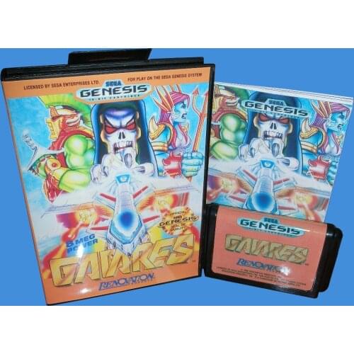 Gaiares With Box And Manual 16bit MD Game Card For Sega Mega Drive For Genesis