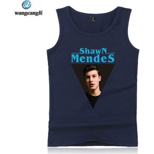 Shawn Mendes Printed fitness Tank Top Bodybuilding Hip Hop Sleeveless Shirt Streetwear Tank Tops Plus Size Summer Vest XXXXL