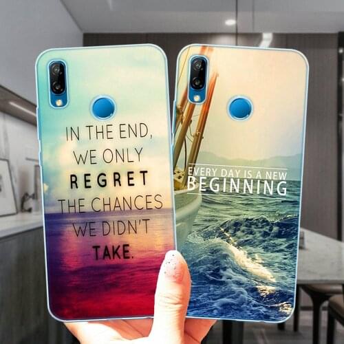 Seaside Sunrise Sunset English Quote Soft Silicone Case Cover For Huawei P40 Lite E Pro Plus P10 P20 Lite P30 Lite Y9 Y5 Prime