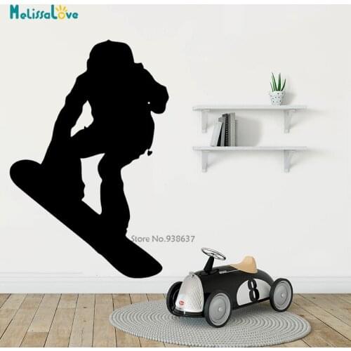 Snow Skining Wall Sticker Winter Sport Style Wall Decals Home Kids Rooms Vinyl Stickers Sports Snowboard Decor CL364