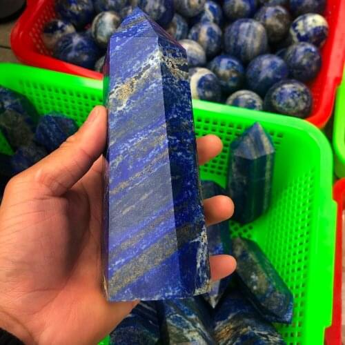 Natural lapis quartz crystal rod curing point
