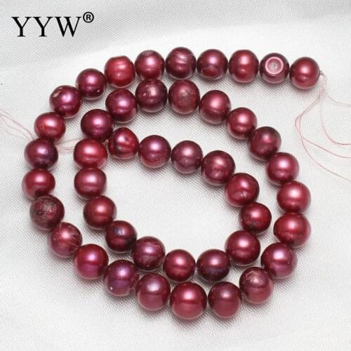 Real Natural Pearls Beads High Quality AA Cultured Baroque Freshwater Pearl Beads Purplish Red 9-10mm 15 Inch Strand