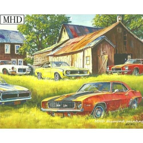 New square drill full Car house 5d diy diamond painting kit 20x25cm crystal mosaic diamond cross stitch home decoration artwork