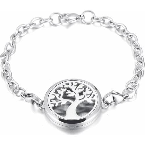 Air Freshener Link Chain Bangle Stainless steel Essential Oil Diffusr Locket Bracelet Memorial Aromathrapy Fragrant Perfume
