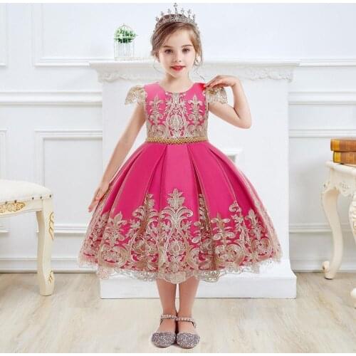 Elegant Princess Dresses For Girls Dress Floral Embroidery Teen Girl Clothes Wedding Pageant Party Clothing Luxury Dress Vestido