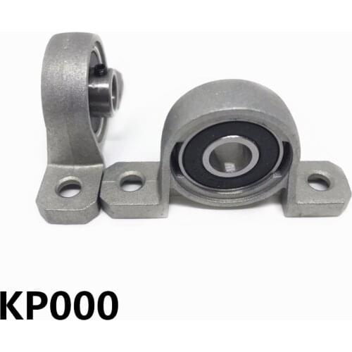 2Pcs Zinc Alloy KP000 Ball Bearing 10mm Bore Diameter Housing Pillow Block Shaft Support Bearing pedestal