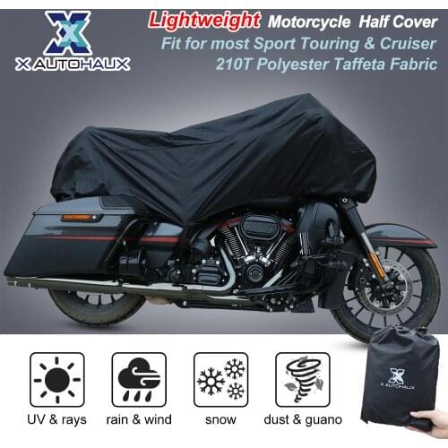 X AUTOHAUX M L XL SIZE Motorcycle Half Cover 210T universal Outdoor Waterproof Dustproof Rain Dust UV Protector Motorcycle Bike