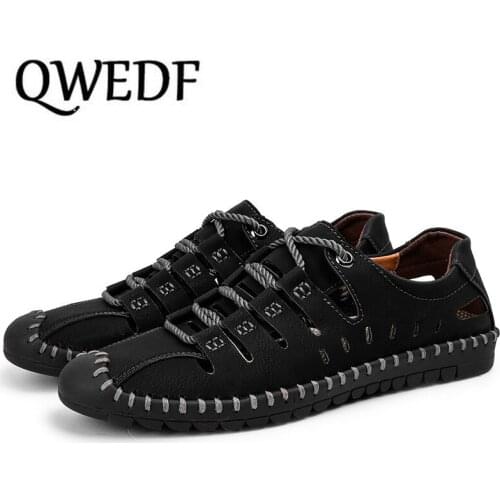 QWEDF New Summer Comfortable Casual Shoes Loafers Men Shoes Quality Split Leather Shoes Men Flats Hot Sale Moccasins Shoes CZ-74