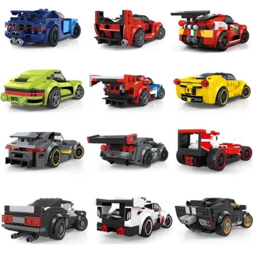 Speed Champions 2021 New City Vehicles Super Racers Sports Racing Model Building Blocks Toys Kid Transport Car Kit Technology