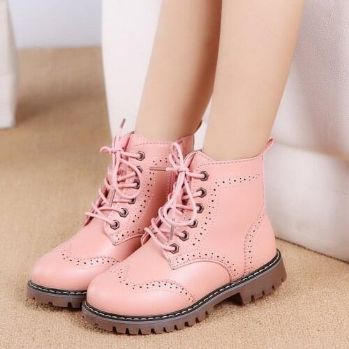 Warm winter Plush Girls high Boots Childrens side zipper Snow boots girls shoes With Outdoor Newest lacing kids shoes