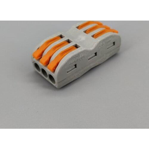 50pcs 3 Pin Universal compact wire wiring connector conductor terminal block with lever Splitter 32A