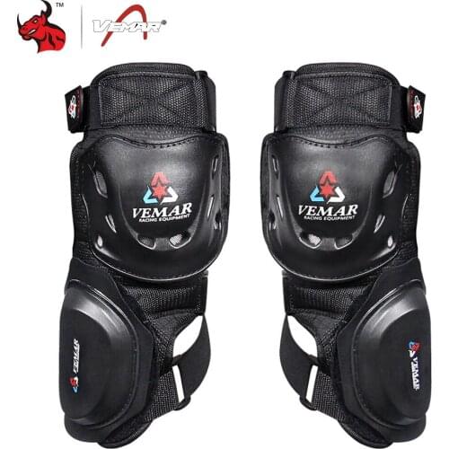 VEMAR Motorcycle Knee Pad CE Motocross Knee Guards Motorcycle Protection Knee Motor-Racing Guards Safety Gears Race Brace Black