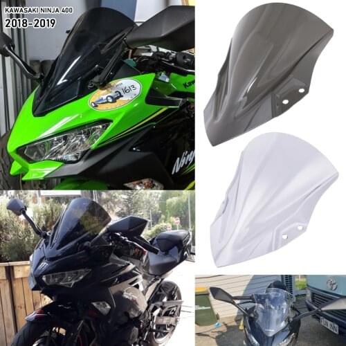 Motorcycle Double Bubble Windshield Windscreen Screen For Kawasaki NINJA 400 NINJA400 EX400 ninja 250 2018 2019 2020 Black Clear