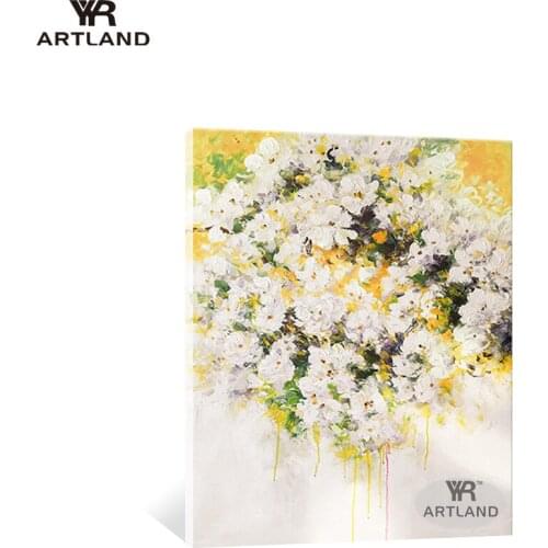 YYR-ARTLAND Wedding decoration beautiful flowers Hand painted on canvas oil painting wall art picture for living room bedroom