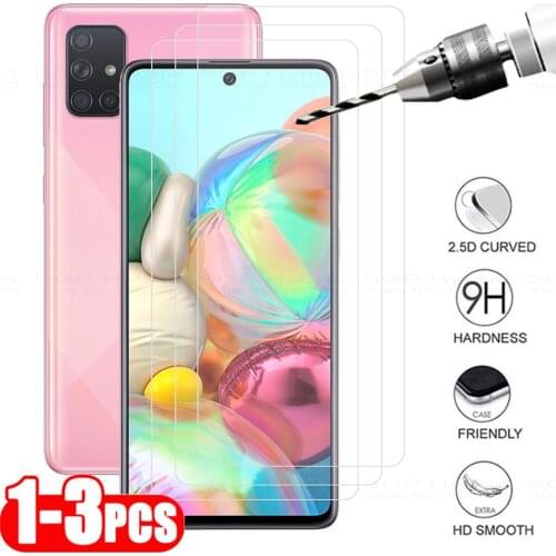 1-3pcs For Samsung A71 Glass Tempered Glass For Samsung Galaxy A71 2019 A 71 2020 a715F Screen Protector Protective Film