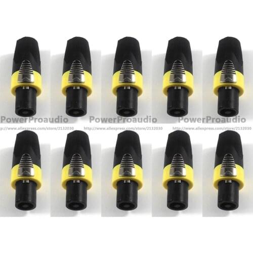 10pcs/lot 4-core speaker plug Speakon connector for Neutrik NL4FC Professional yellow Color